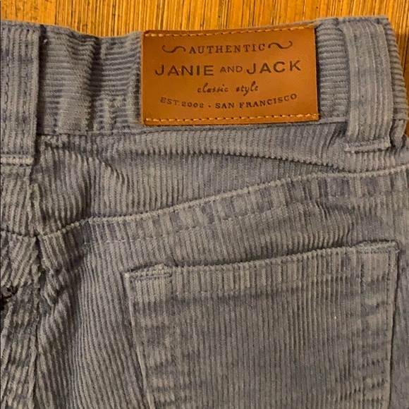 2 Janie & Jack Corduroy pants 18-24 + 2T Reindeer Blue & Solid Gray - Picture 7 of 11